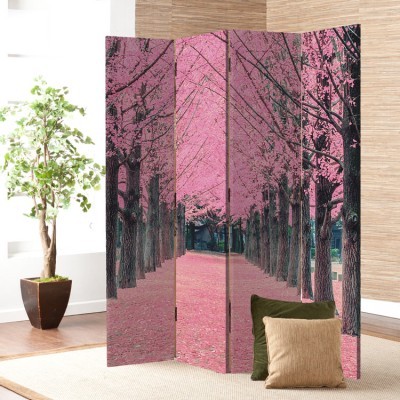 Ροζ δέντρα, Φύση, Παραβάν, 80 x 180 εκ. [Δίφυλλο]