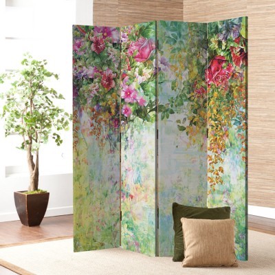 Πολύχρωμα λουλούδια της άνοιξης, Φύση, Παραβάν, 80 x 180 εκ. [Δίφυλλο]