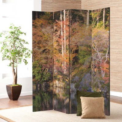 Φθινόπωρο στη λίμνη, Φύση, Παραβάν, 80 x 180 εκ. [Δίφυλλο]