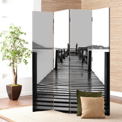 Αποβάθρα στο Μουντό Ουρανό, Φύση, Παραβάν, 80 x 180 εκ. [Δίφυλλο]