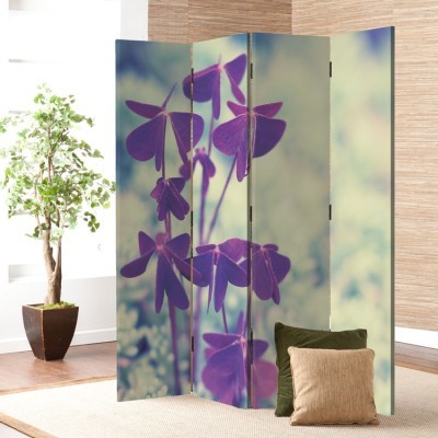 Μωβ λουλούδι, Φύση, Παραβάν, 80 x 180 εκ. [Δίφυλλο]