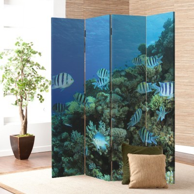 Βυθός με ψαράκια, Φύση, Παραβάν, 80 x 180 εκ. [Δίφυλλο]