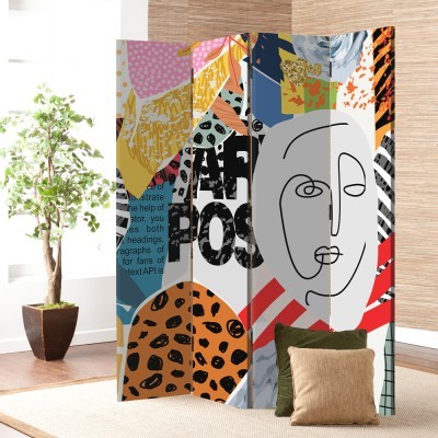 Abstract Patterns, Line Art, Παραβάν, 80 x 180 εκ. [Δίφυλλο] Ύφασμα | Mediatex® JM Air FR