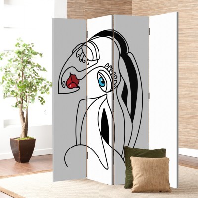 Τέχνη ζωγραφισμένου προσώπου, Line Art, Παραβάν, 80 x 180 εκ. [Δίφυλλο] Ύφασμα | Mediatex® JM Air FR