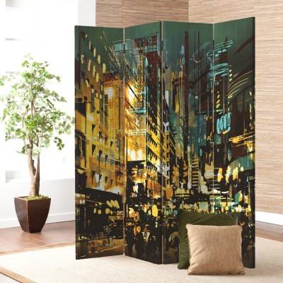 Νυχτερινό Φόντο, Πόλεις, Παραβάν, 80 x 180 εκ. [Δίφυλλο]