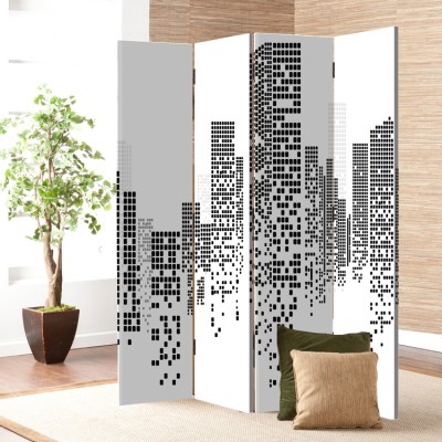 Houseart Bulding Vector, Πόλεις, Παραβάν, 160 x 180 εκ. [Τετράφυλλο]
