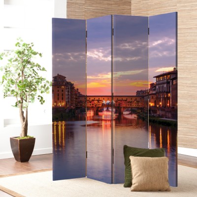 Houseart Ηλιοβασίλεμα στο Άμστερνταμ, Πόλεις, Παραβάν, 160 x 180 εκ. [Τετράφυλλο]