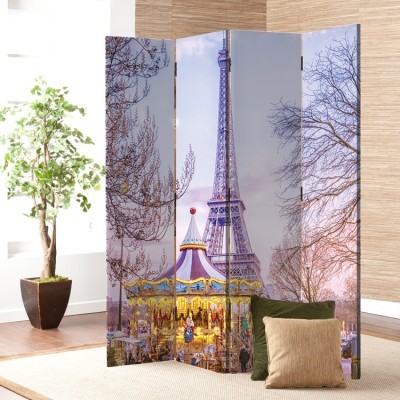 Πύργος του Άιφελ και Καρουζέλ, Πόλεις, Παραβάν, 80 x 180 εκ. [Δίφυλλο]