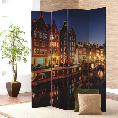 Βράδυ στο Άμστερνταμ, Πόλεις, Παραβάν, 80 x 180 εκ. [Δίφυλλο]