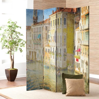 Κανάλι της Βενετίας, Ιταλία, Πόλεις, Παραβάν, 80 x 180 εκ. [Δίφυλλο]