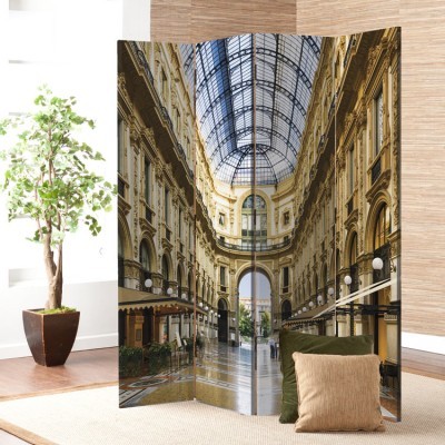 Γκαλερία Βιτόριο Εμανουέλε , Mιλάνο, Πόλεις, Παραβάν, 80 x 180 εκ. [Δίφυλλο]