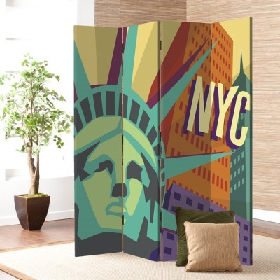 Aφίσα της Νέας Υόρκης, Πόλεις, Παραβάν, 80 x 180 εκ. [Δίφυλλο]