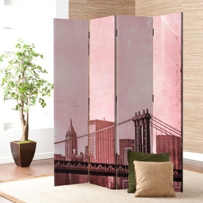 Ροζ Ουρανός στο Manhattan, Πόλεις, Παραβάν, 80 x 180 εκ. [Δίφυλλο]