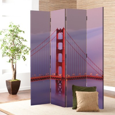 Houseart Γέφυρα Γκόλντεν Γκέιτ, Πόλεις, Παραβάν, 160 x 180 εκ. [Τετράφυλλο]