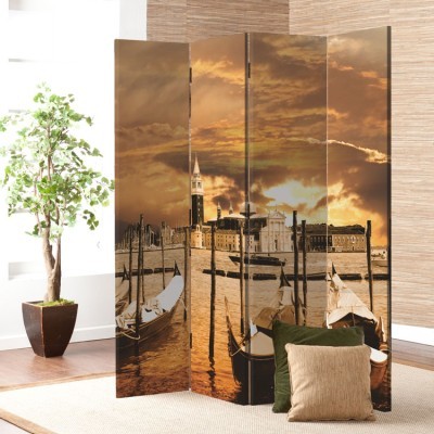 Ηλιοβασίλεμα στη Βενετία, Πόλεις, Παραβάν, 80 x 180 εκ. [Δίφυλλο]