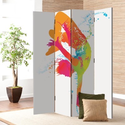 Αγόρι που χορεύει με χρωματιστά στίγματα, Σπορ, Παραβάν, 80 x 180 εκ. [Δίφυλλο]