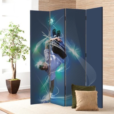 Χορευτής σε αφηρημένο φόντο, κολάζ, Σπορ, Παραβάν, 80 x 180 εκ. [Δίφυλλο]