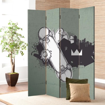 Σύγχρονο σχέδιο σκέιτμπορντ, Σπορ, Παραβάν, 80 x 180 εκ. [Δίφυλλο]