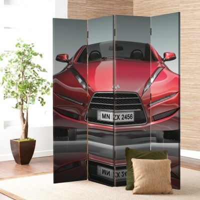 Κόκκινο σπορ αυτοκίνητο, Σπορ, Παραβάν, 80 x 180 εκ. [Δίφυλλο]