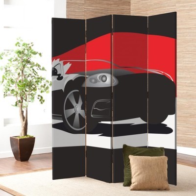 Μαύρο αυτοκίνητο, Σπορ, Παραβάν, 80 x 180 εκ. [Δίφυλλο]