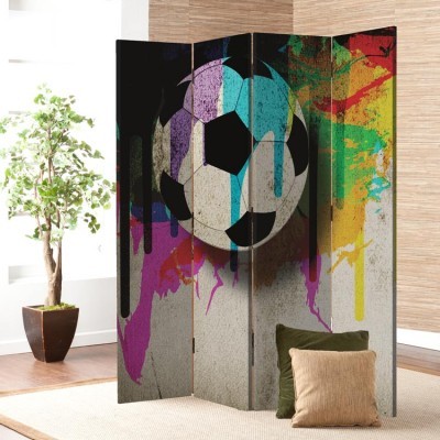 Φόντο με μπάλα ποδοσφαίρου, Σπορ, Παραβάν, 80 x 180 εκ. [Δίφυλλο]