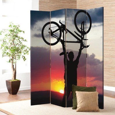 Άνθρωπος με ποδήλατο, Σπορ, Παραβάν, 80 x 180 εκ. [Δίφυλλο]