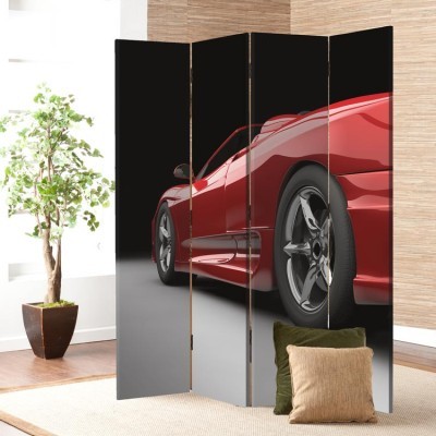 Ένα κόκκινο αυτοκίνητο, Σπορ, Παραβάν, 80 x 180 εκ. [Δίφυλλο]