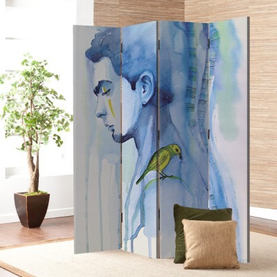 Νεαρός άνδρας, Ζωγραφική, Παραβάν, 80 x 180 εκ. [Δίφυλλο]