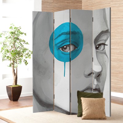Houseart Εικονογράφηση, Ζωγραφική, Παραβάν, 160 x 180 εκ. [Τετράφυλλο]