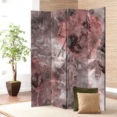 Houseart Αφηρημένη Ζωγραφιά Λουλουδιών, Ζωγραφική, Παραβάν, 160 x 180 εκ. [Τετράφυλλο]