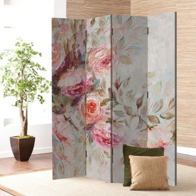 Μπουκέτο με Τριαντάφυλλα, Ζωγραφική, Παραβάν, 80 x 180 εκ. [Δίφυλλο]