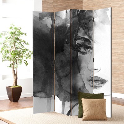 Κοπέλα στο Σκοτάδι, Ζωγραφική, Παραβάν, 80 x 180 εκ. [Δίφυλλο]