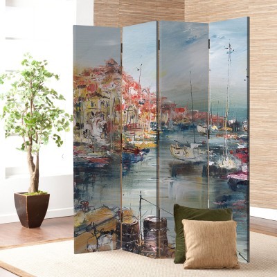 Houseart Λιμανάκι στη Πόλη, Ζωγραφική, Παραβάν, 160 x 180 εκ. [Τετράφυλλο]