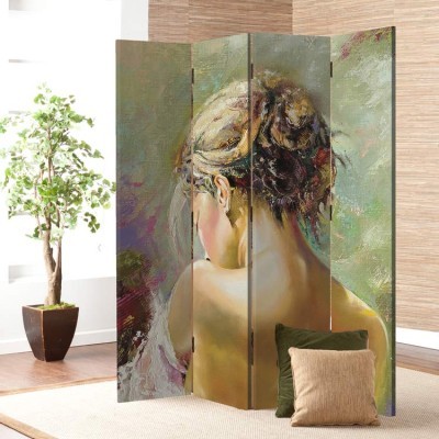 Houseart Ημίγυμνη γυναίκα, Ζωγραφική, Παραβάν, 160 x 180 εκ. [Τετράφυλλο]