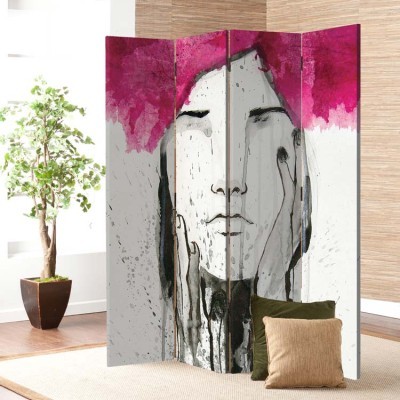 Αφηρημένο Πορτρέτο κοπέλας, Ζωγραφική, Παραβάν, 80 x 180 εκ. [Δίφυλλο]