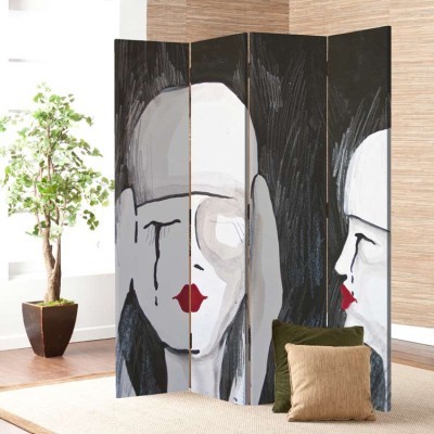 Houseart Ζωγραφική δύο γυναικών, Ζωγραφική, Παραβάν, 160 x 180 εκ. [Τετράφυλλο]