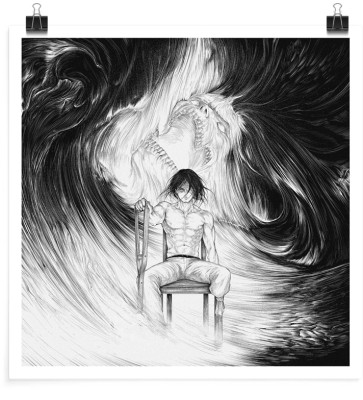 Black and White Eren – Attack on Titan, Anime, Πόστερ, 20 x 20 εκ.