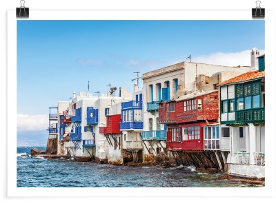 Σπιτάκια μπροστά στην θάλασσα, Ελλάδα, Πόστερ, 30 x 20 εκ.