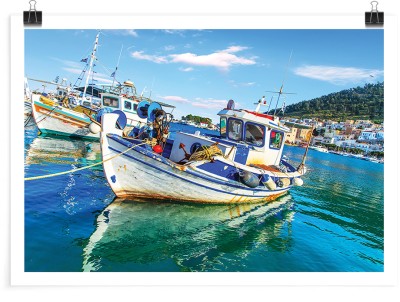 Βάρκα στο λιμάνι, Ελλάδα, Πόστερ, 30 x 20 εκ.
