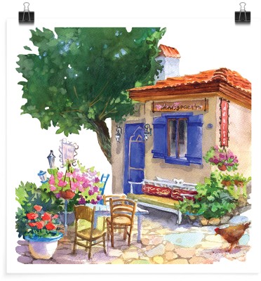 Παραδοσιακό μικρό σπίτι, Ελλάδα, Πόστερ, 20 x 20 εκ.