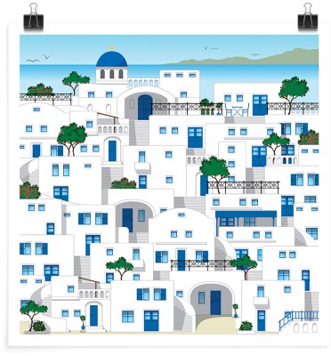 Νησιώτικα χρώματα κτιρίων, Ελλάδα, Πόστερ, 20 x 20 εκ.