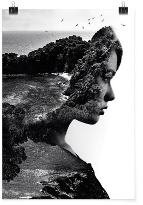 Αφηρημένη τέχνη με κοπέλα, Φύση, Πόστερ, 15 x 20 εκ.