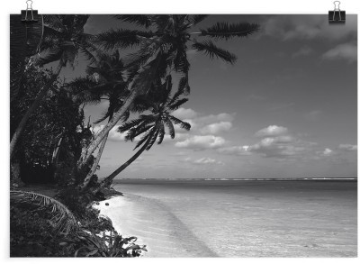 Τροπική θάλασσα σε γκρίζο φόντο, Φύση, Πόστερ, 20 x 15 εκ.