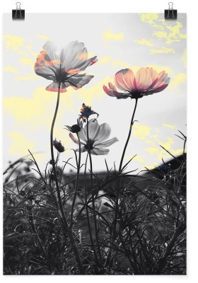 Houseart Λουλούδια σε γκρίζο φόντο, Φύση, Πόστερ, 15 x 20 εκ.