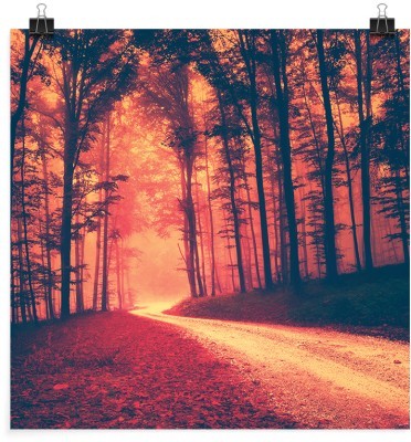 Δρόμος στο κόκκινο δάσος, Φύση, Πόστερ, 20 x 20 εκ.