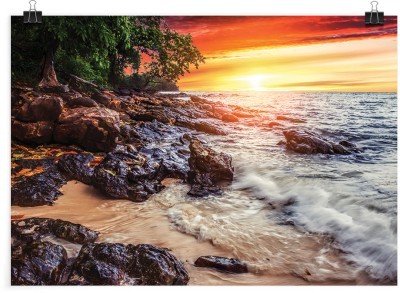 Ηλιοβασίλεμα σε τροπικό νησί, Φύση, Πόστερ, 20 x 15 εκ.