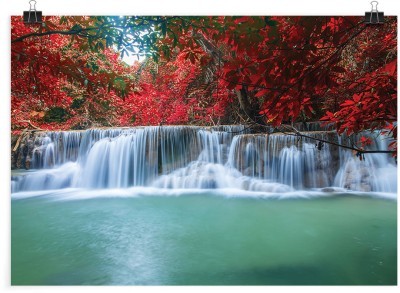 Κόκκινα δέντρα πάνω από τους καταρράκτες, Φύση, Πόστερ, 20 x 15 εκ.