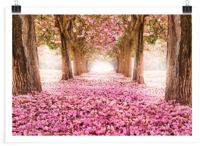 Houseart Ροζ λουλουδένιο μονοπάτι, Φύση, Πόστερ, 20 x 15 εκ.