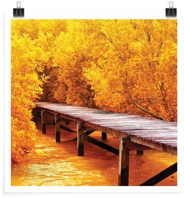 Houseart Ξύλινη αποβάθρα στο ποτάμι, Φύση, Πόστερ, 20 x 20 εκ.