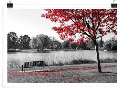 Παγκάκι κάτω από το κόκκινο δέντρο, Φύση, Πόστερ, 20 x 15 εκ.
